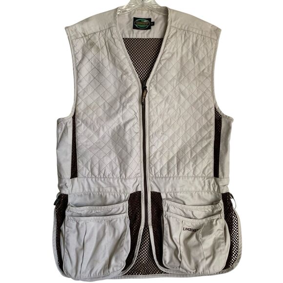 Limbsaver Hunting Vest Men XL Gray Canvas Quilted 4 Pockets Mesh Back Vintage - Picture 1 of 12